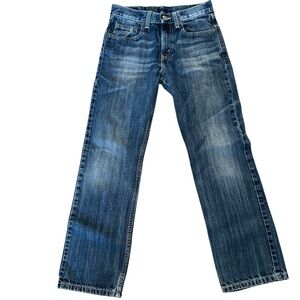 LEVI’S Boys 514  Sz 12 26x26Dark Wash Blue Denim Jeans 100% Cotton Straight Leg